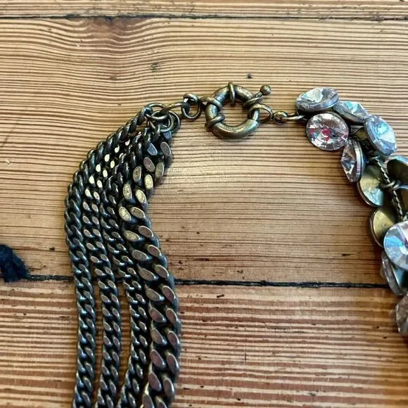 Madewell crystal, curb chain asymmetrical necklace. - Picture 6 of 10
